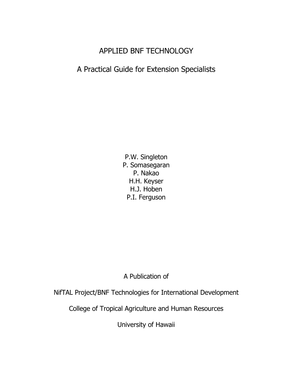 Applied Bnf Technology