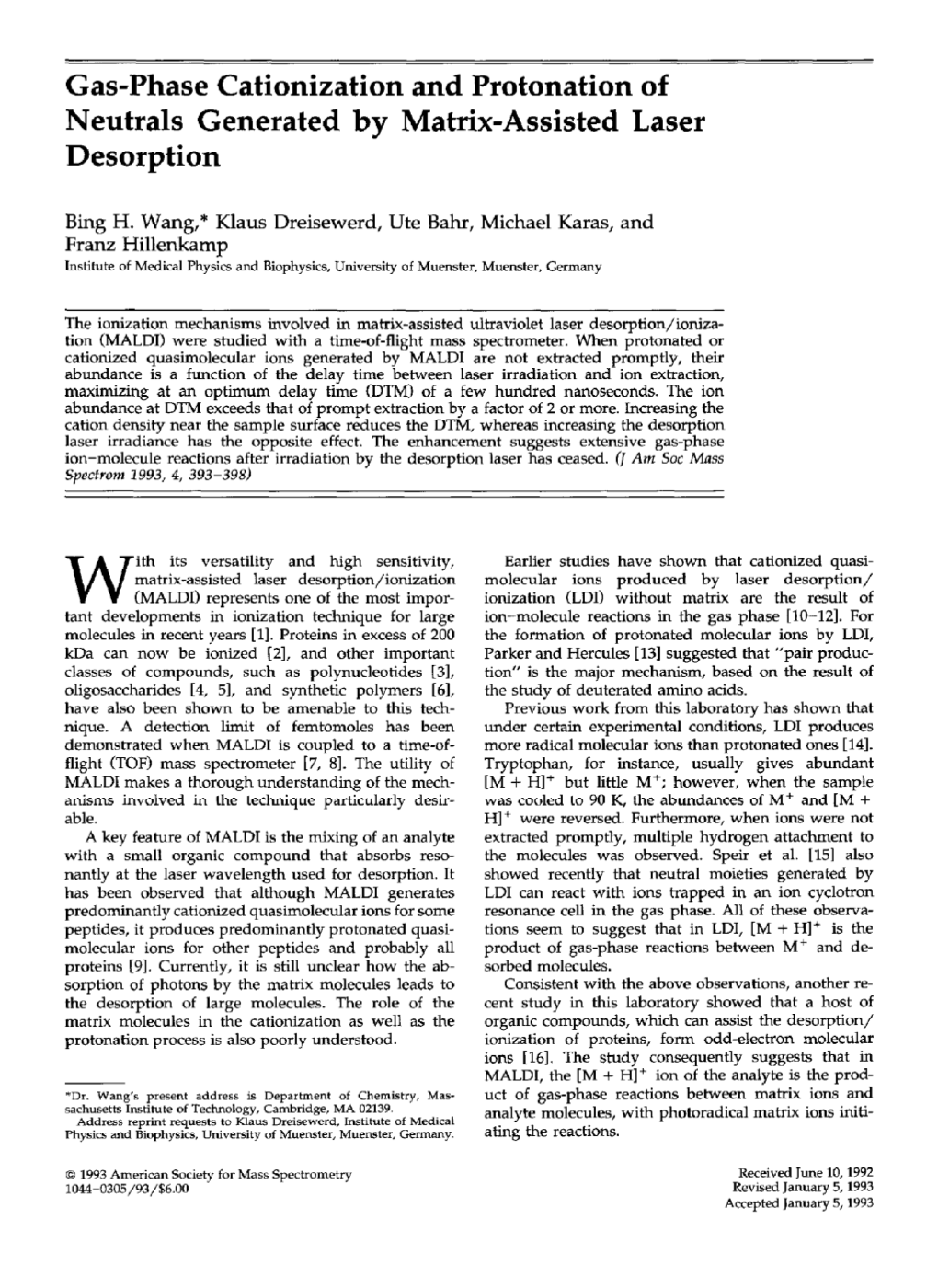 Gas-Phase Cationization and Protonation of Neutrals Generated by Matrix-Assisted Laser Desorption