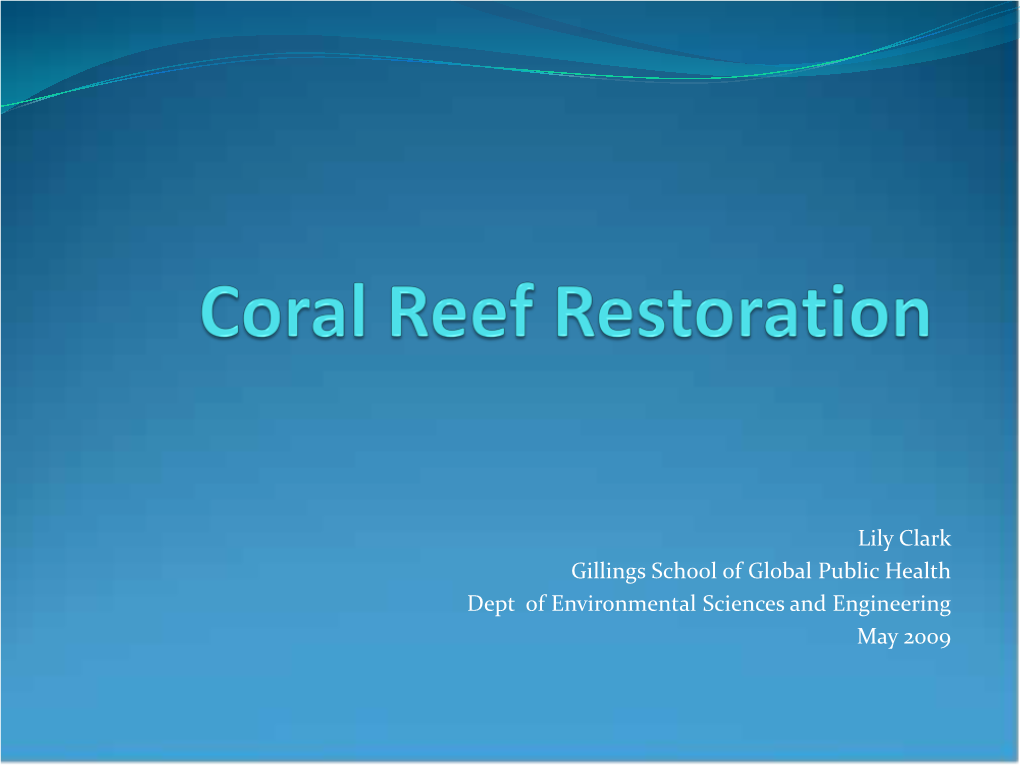 Coral Reef Restoration