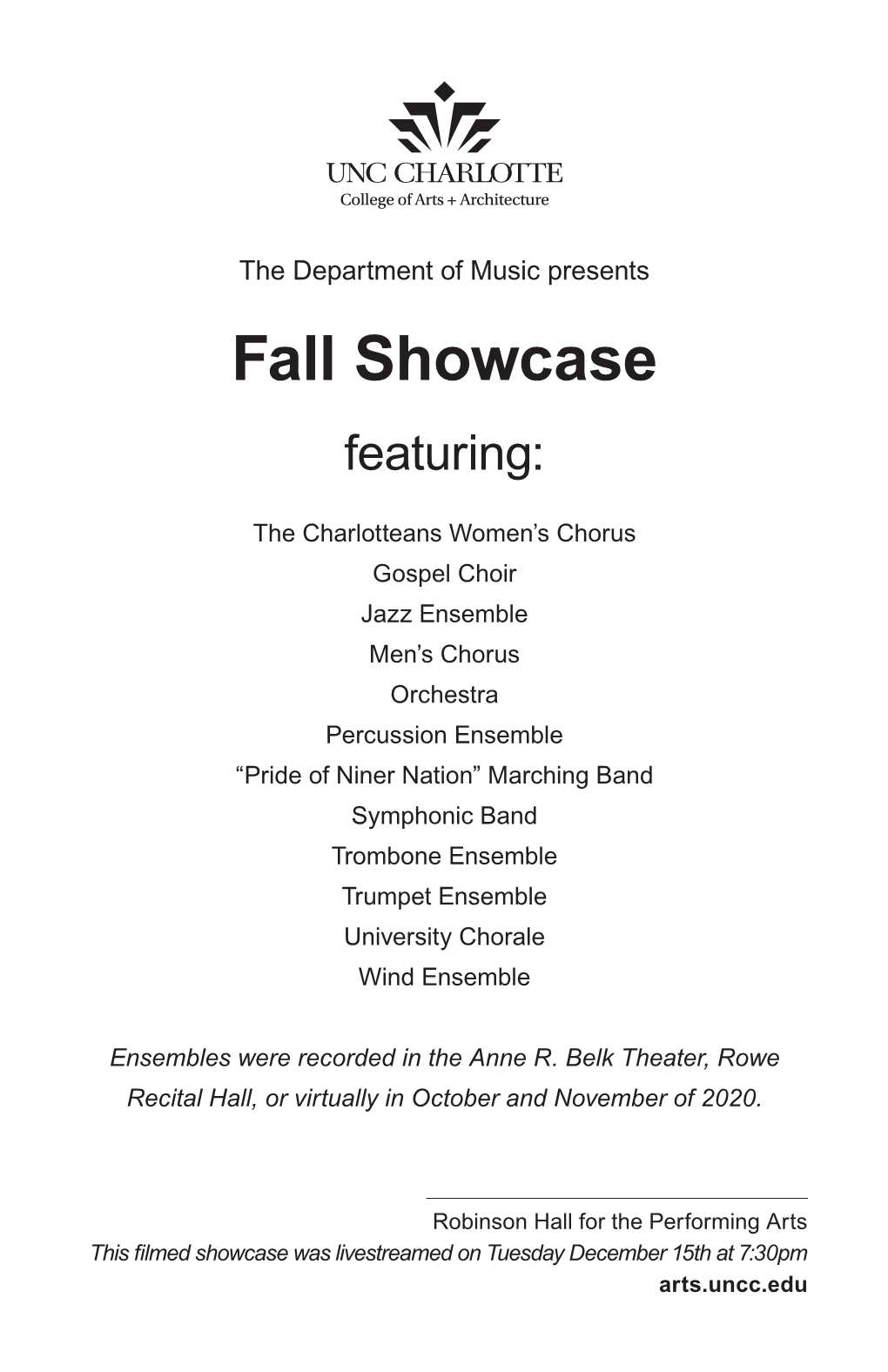 Fall Showcase Featuring
