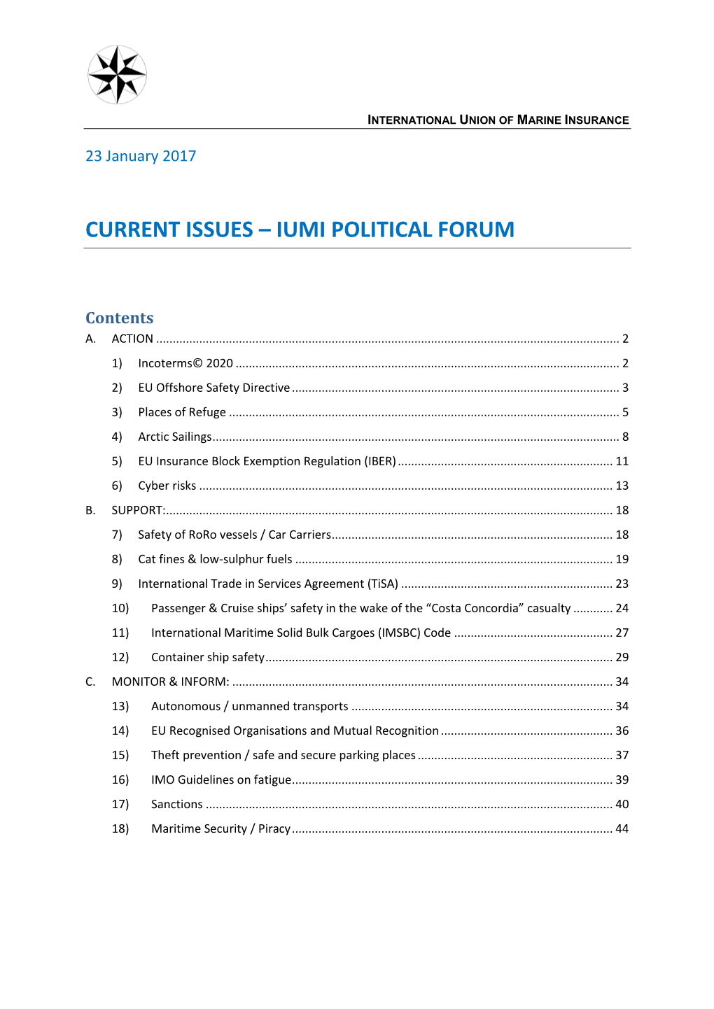 Current Issues – Iumi Political Forum