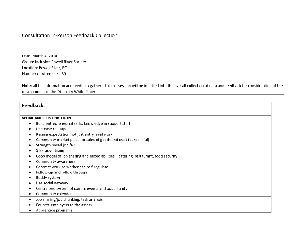 Consultation In-Person Feedback Collection s1