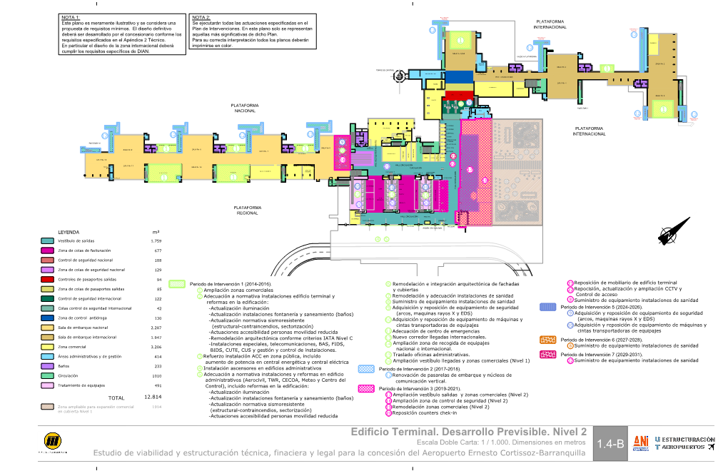 Edificio Terminal. Desarrollo Previsible. Nivel 2 Escala Doble Carta: 1 / 1.000