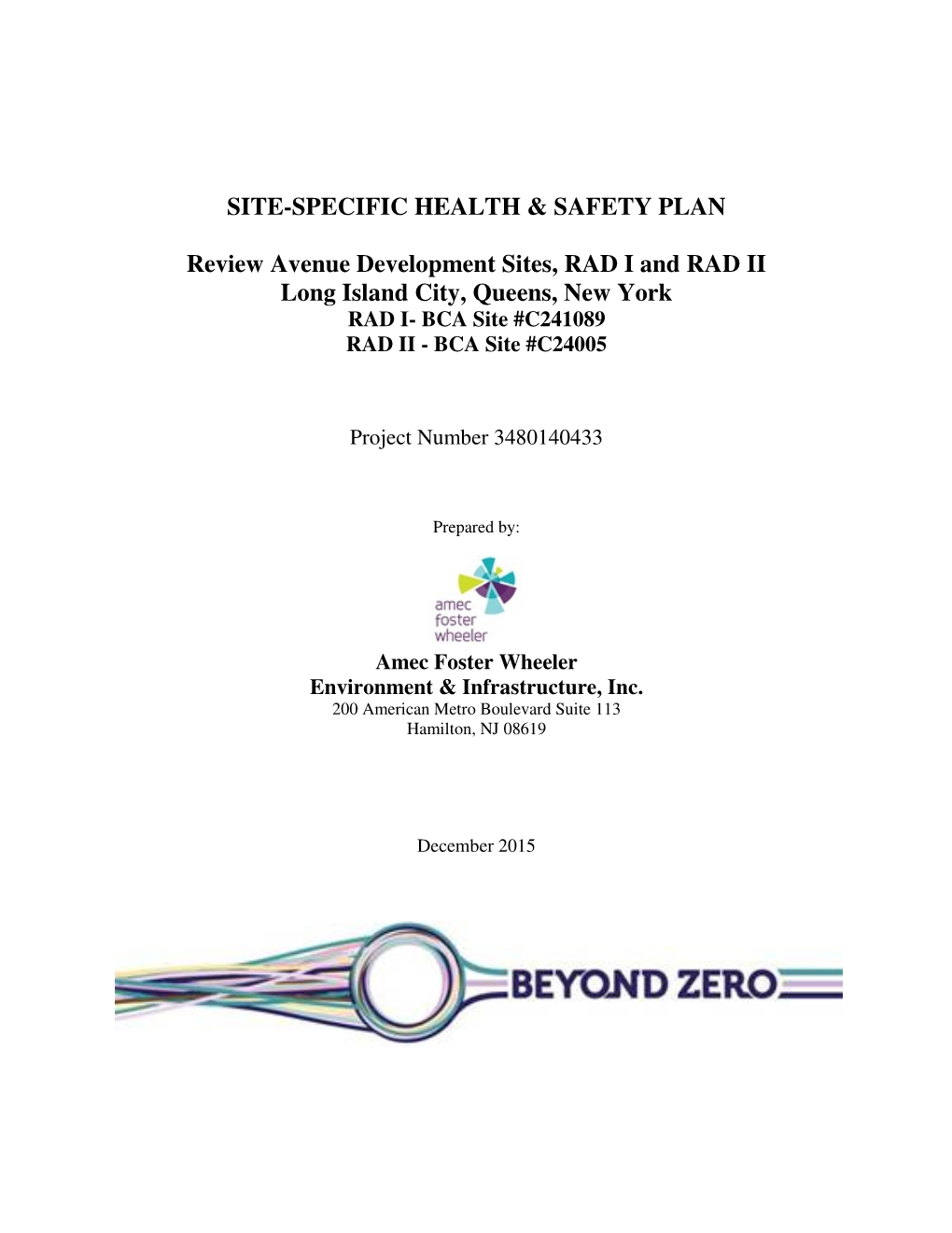 SITE-SPECIFIC HEALTH & SAFETY PLAN Review Avenue