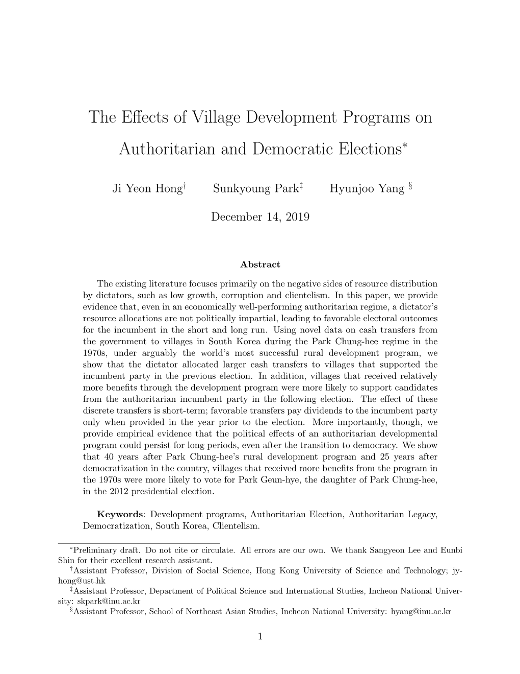 The Effects of Village Development Programs on Authoritarian And