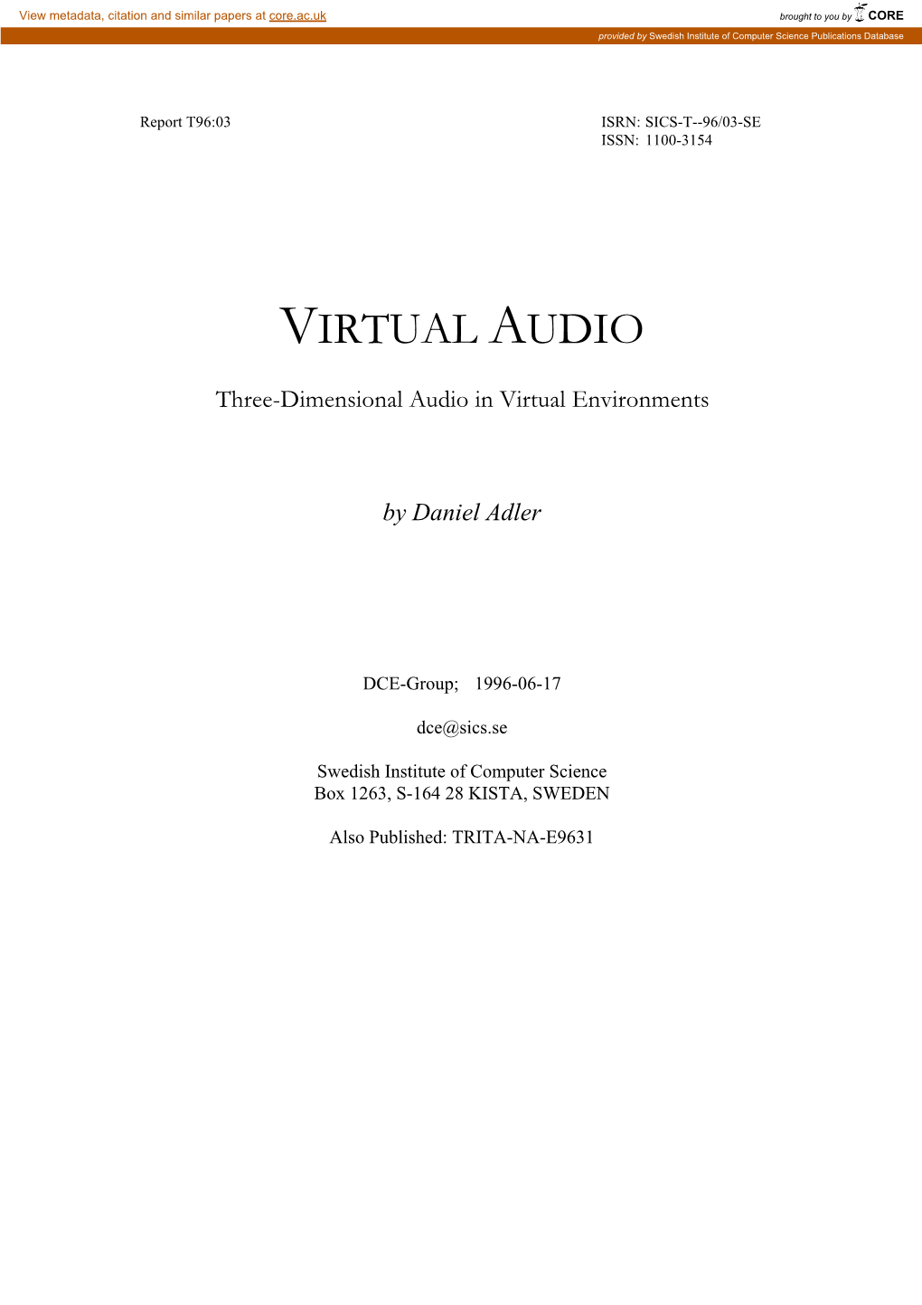 Virtual Audio