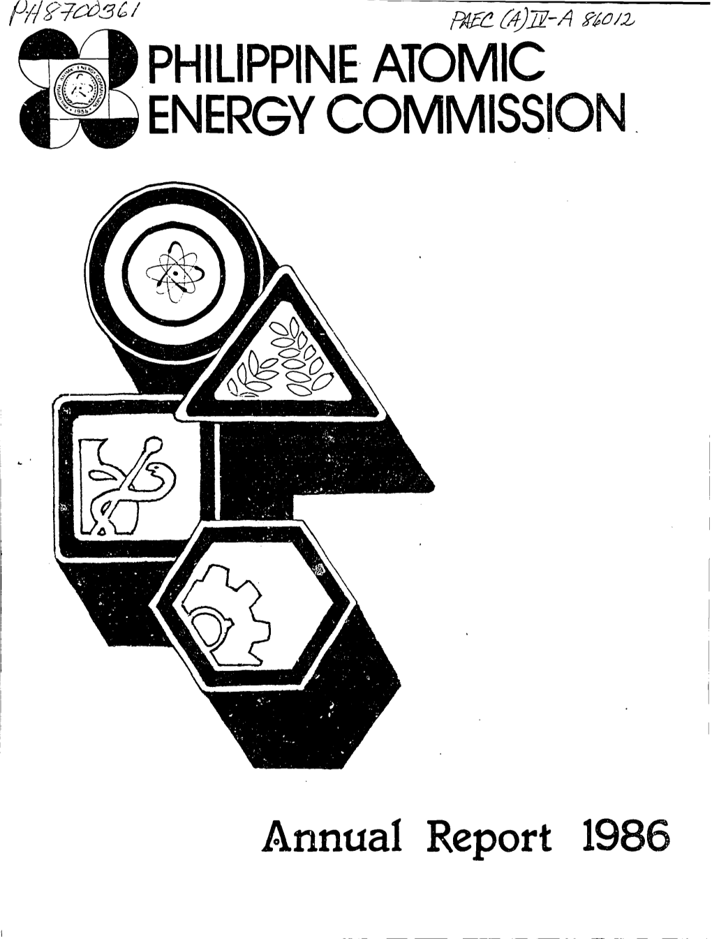 PHILIPPINE ATOMIC ENERGY COMMISSION Annual Report 1986