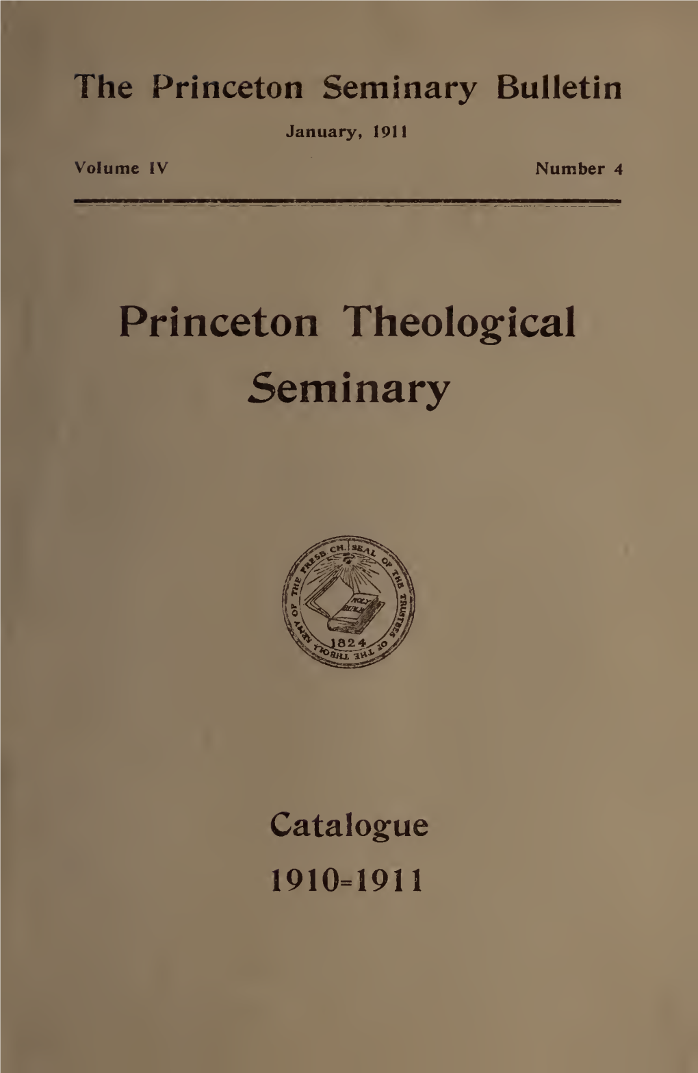 The Princeton Seminary Bulletin