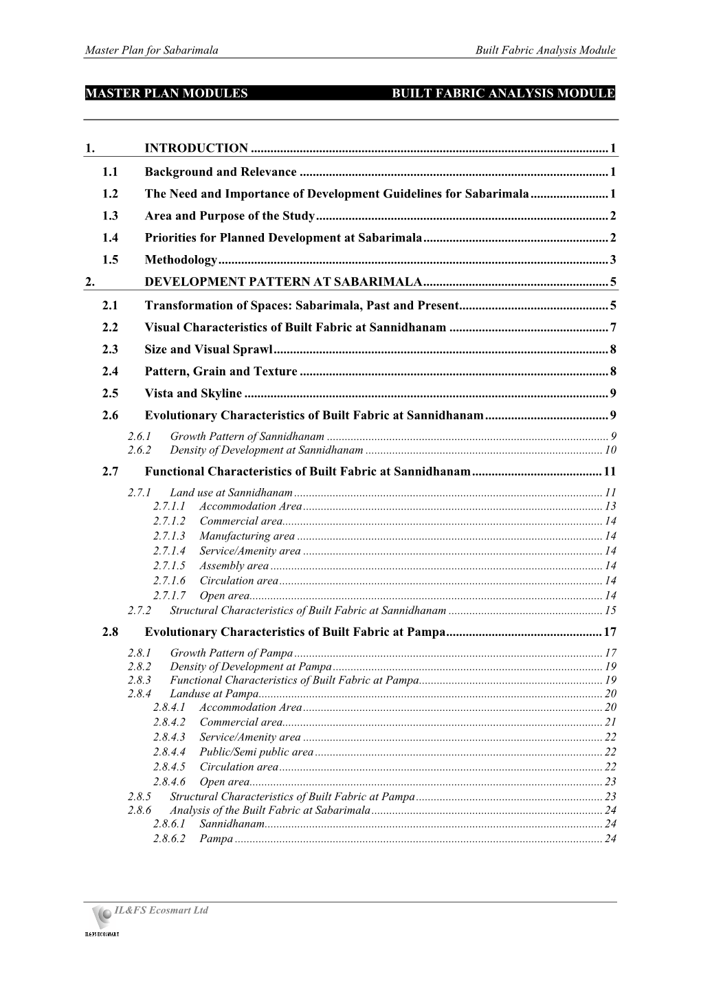 Master Plan for Sabarimala Built Fabric Analysis Module