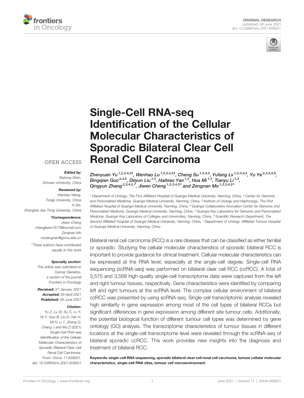 Single-Cell RNA-Seq Identification of the Cellular Molecular