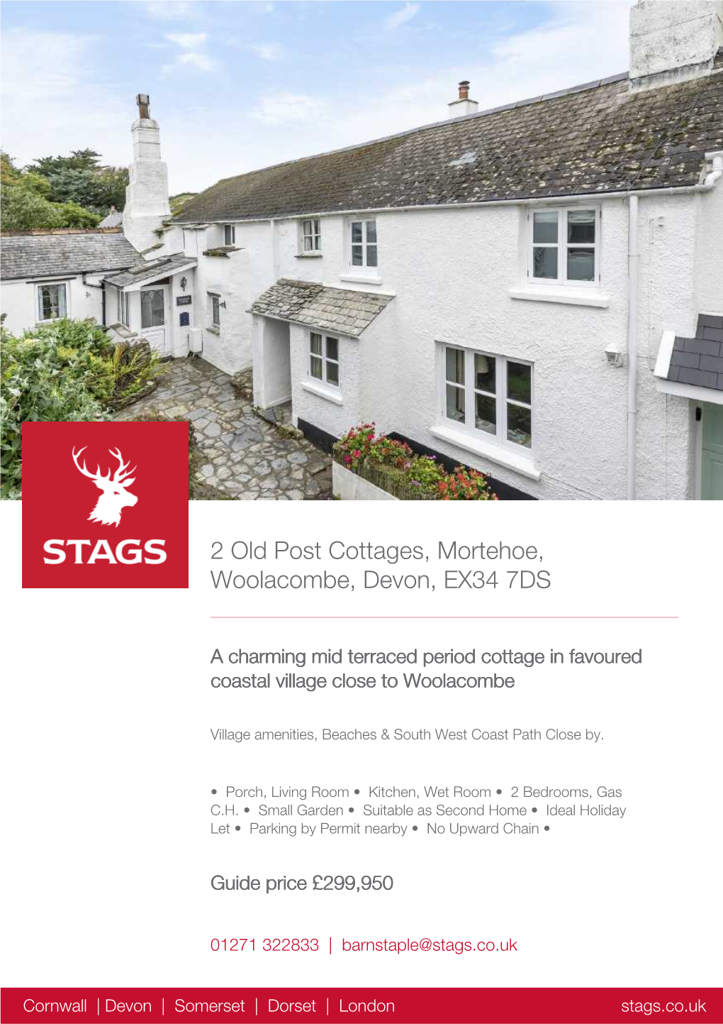 2 Old Post Cottages, Mortehoe, Woolacombe, Devon, EX34 7DS