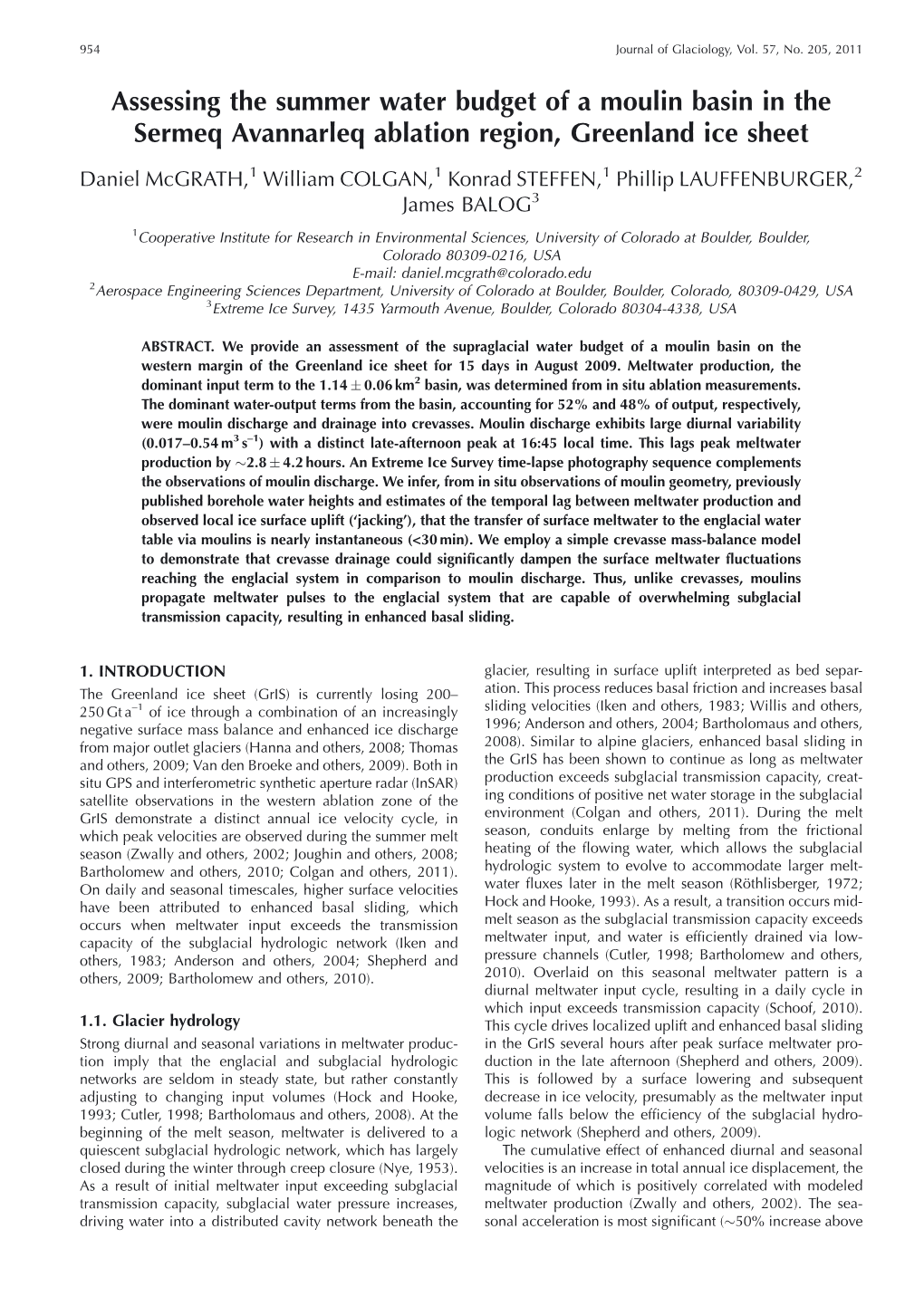 Assessing the Summer Water Budget of a Moulin Basin in the Sermeq Avannarleq Ablation Region, Greenland Ice Sheet