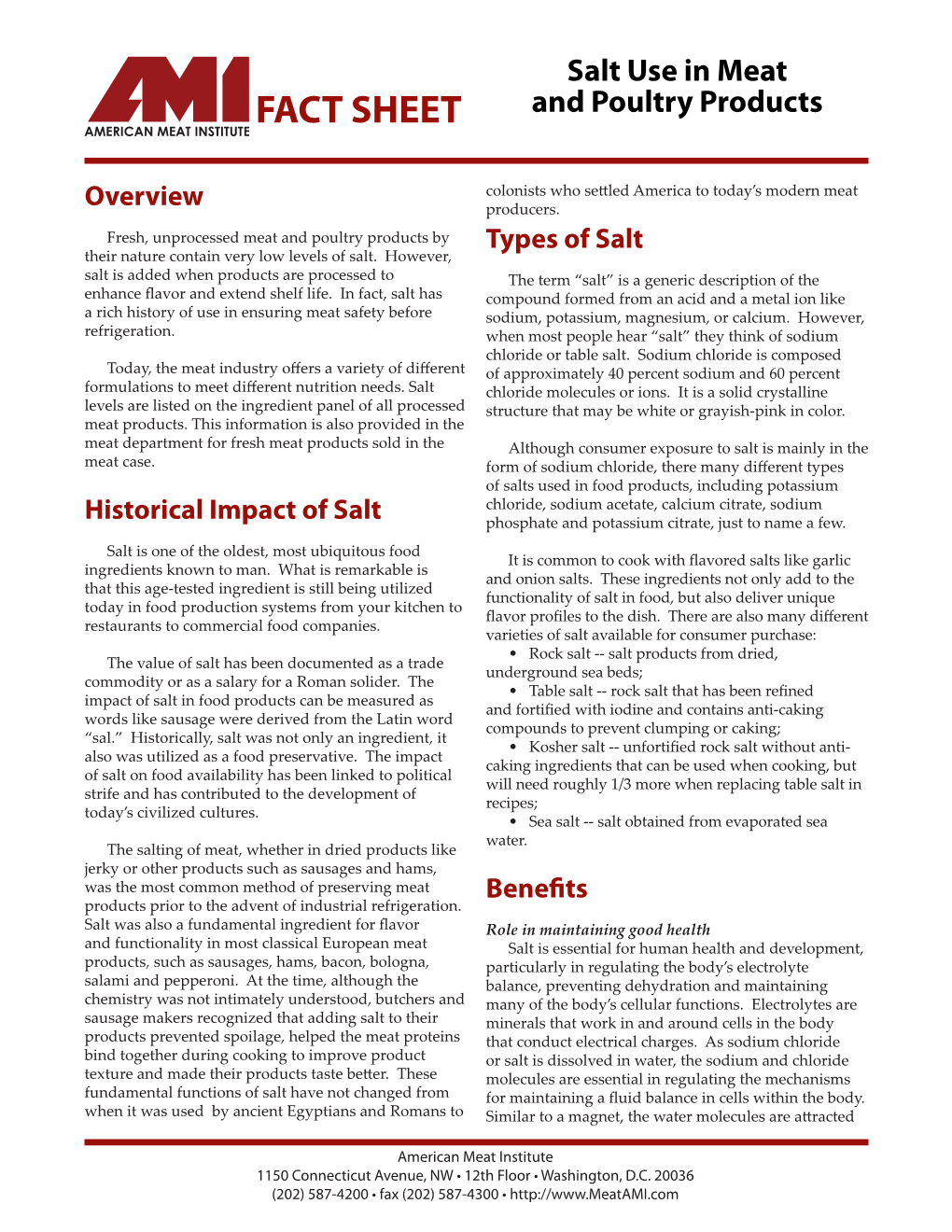 FACT SHEET and Poultry Products