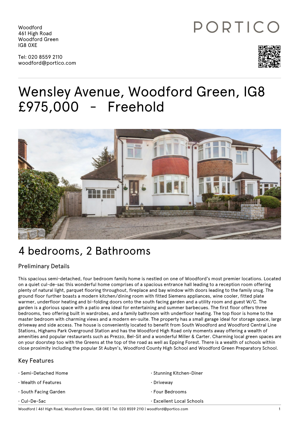 Wensley Avenue, Woodford Green, IG8 £975,000