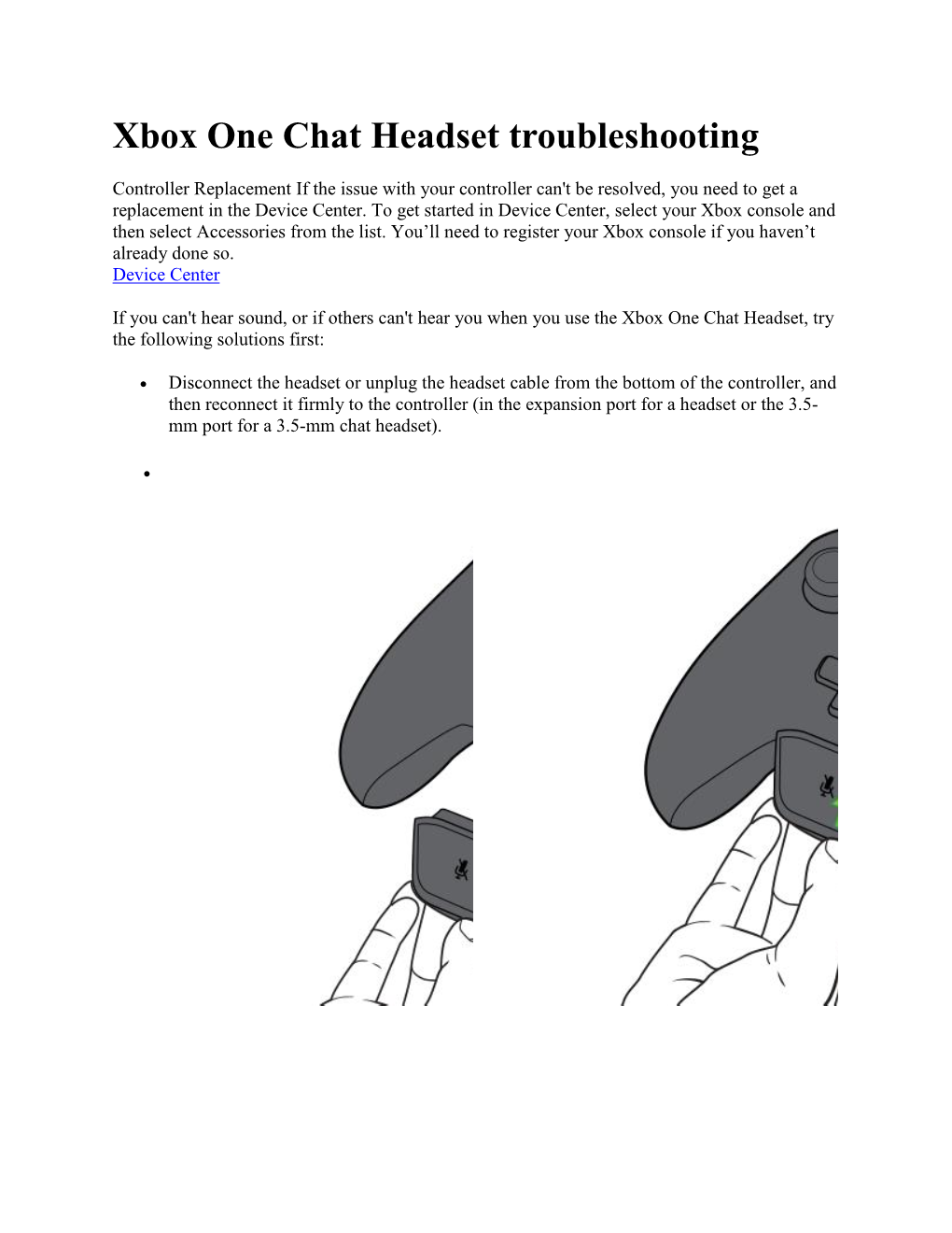 Xbox One Chat Headset Troubleshooting