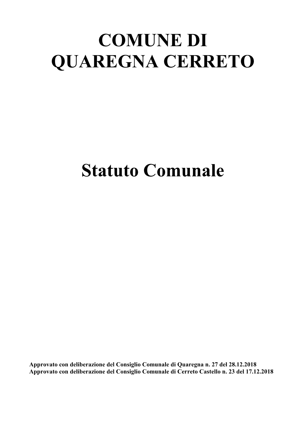 Statuto Quaregna Cerreto