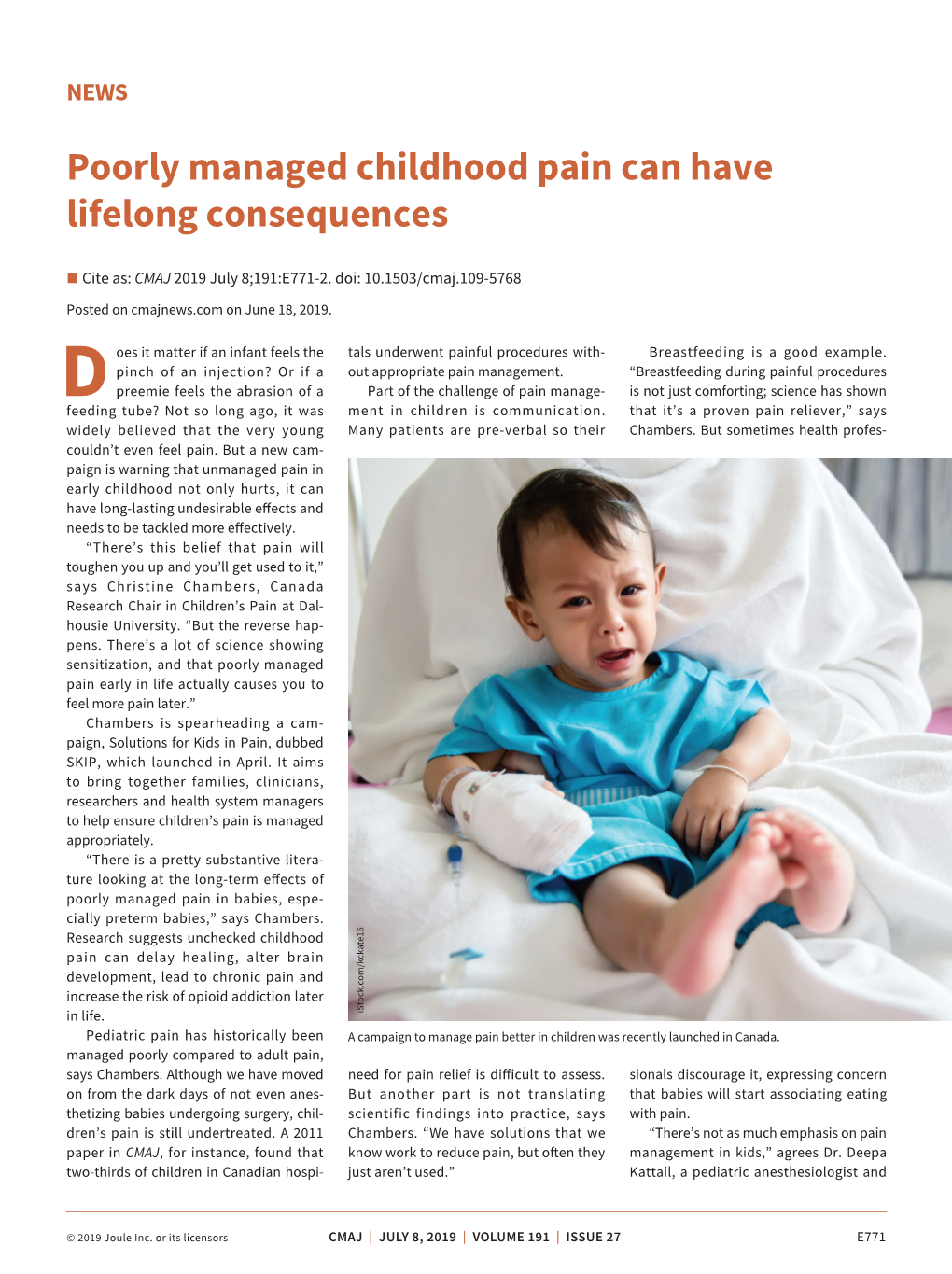 Poorly Managed Childhood Pain Can Have Lifelong Consequences