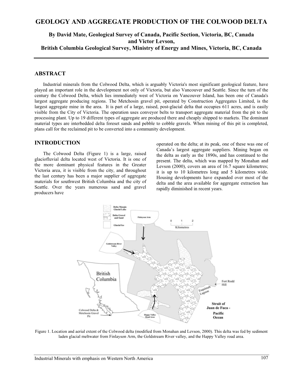 Geology and Aggregate Production of the Colwood Delta