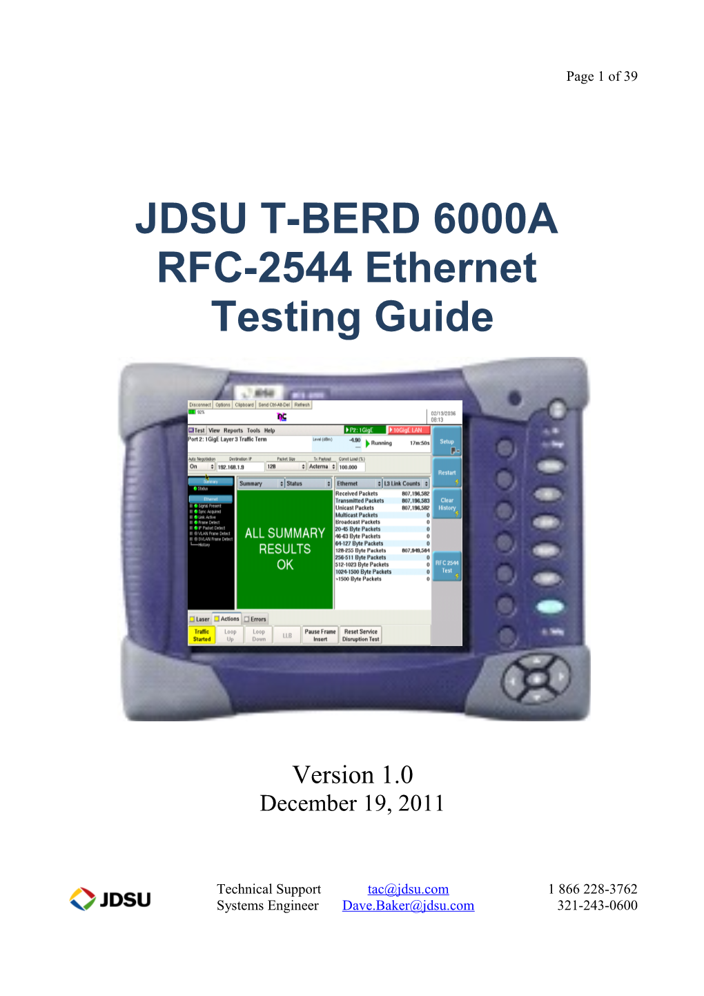 RFC-2544 Ethernet Testing Guide