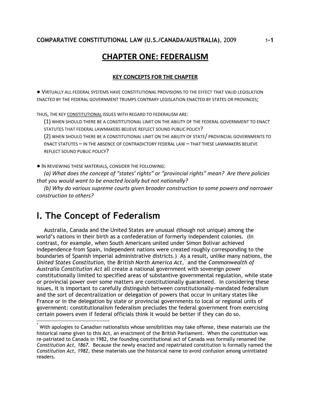 Chapter One: Federalism