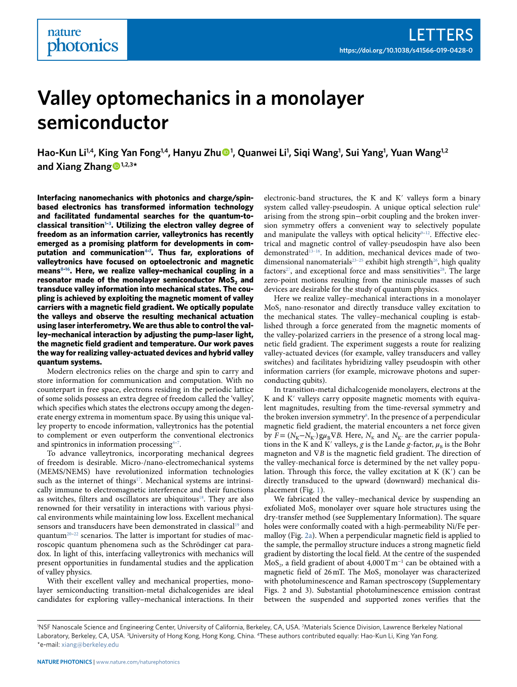 Valley Optomechanics in a Monolayer Semiconductor