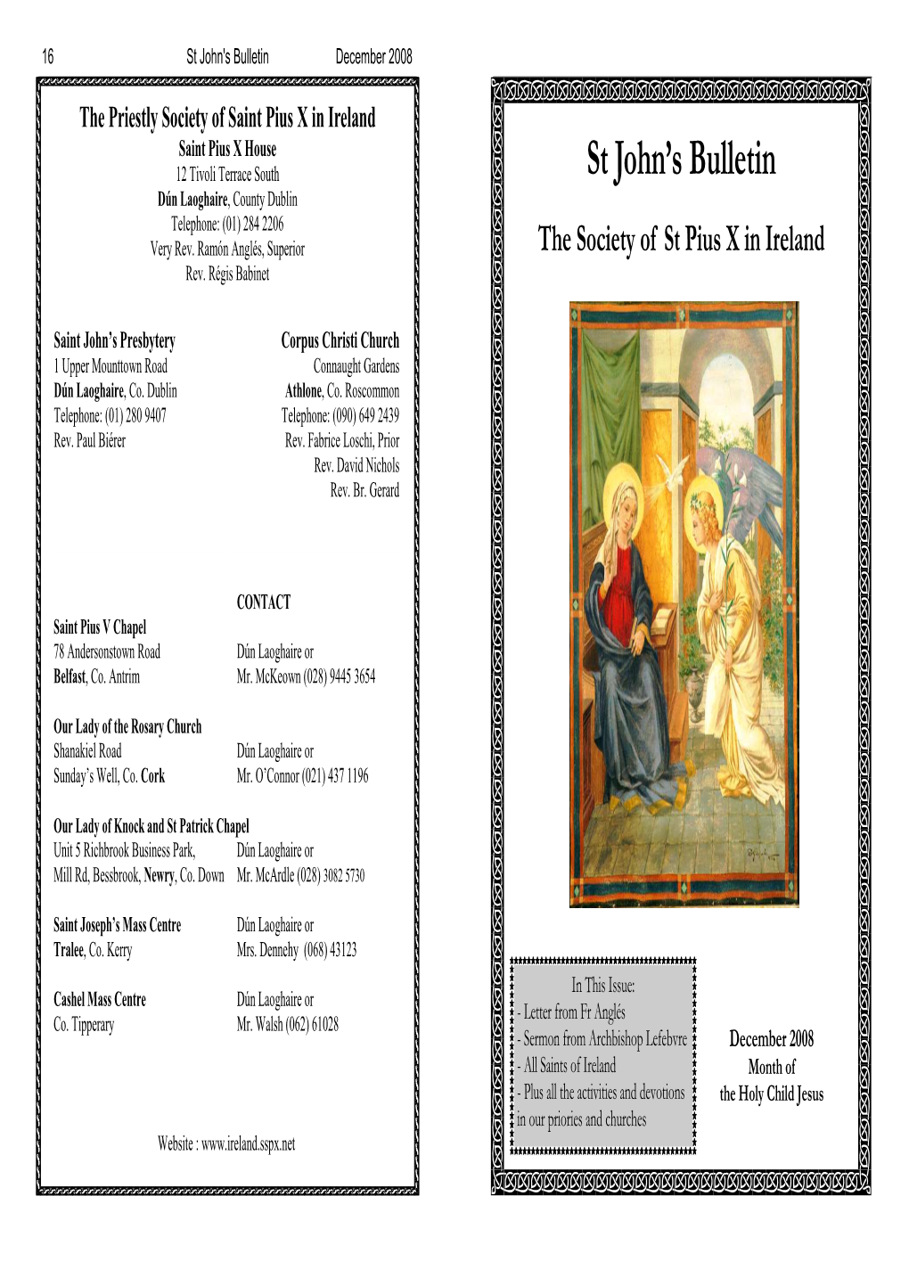 St John's Bulletin December 2008 December 2008 St John's Bulletin 1