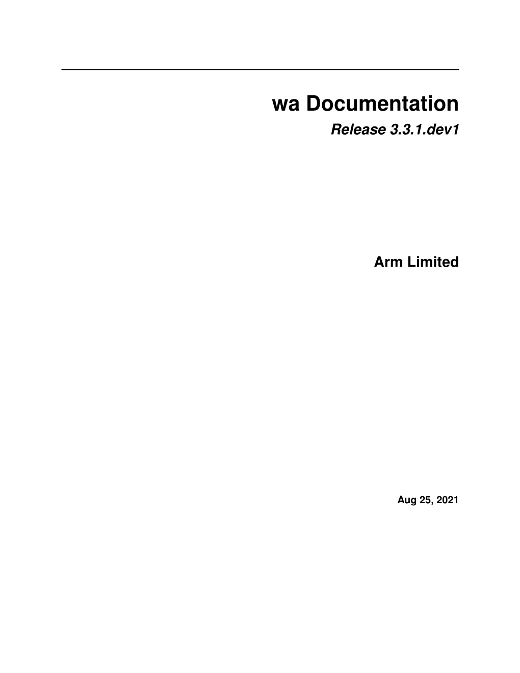 Wa Documentation Release 3.3.1.Dev1