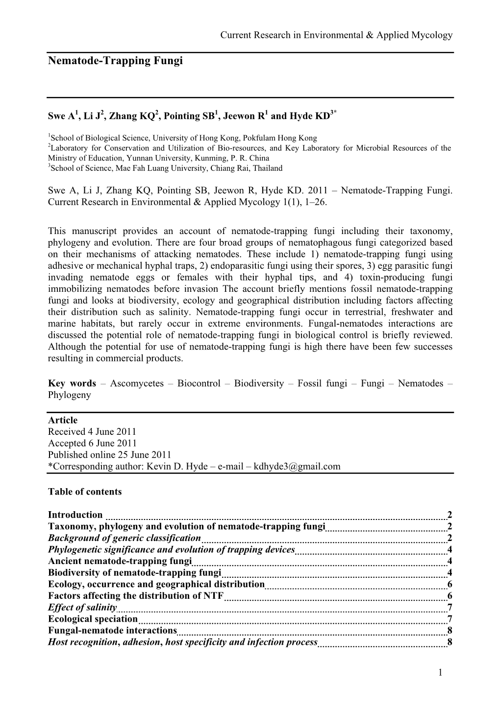 Nematode-Trapping Fungi