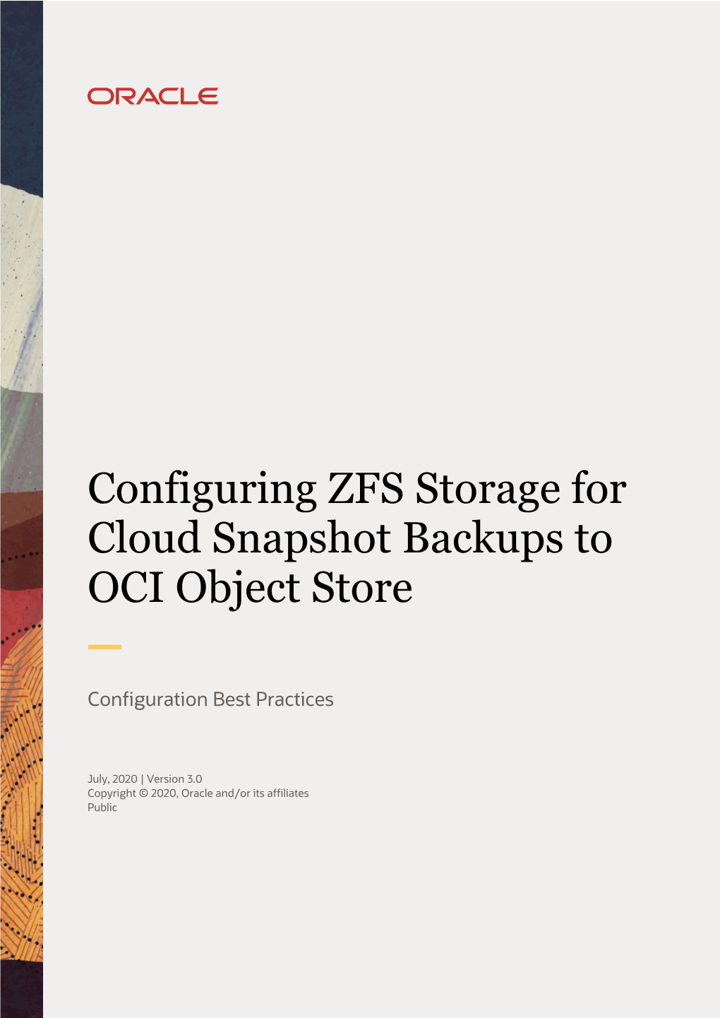 Configuring ZFS Storage for Cloud Snapshot Backups to OCI Object Store