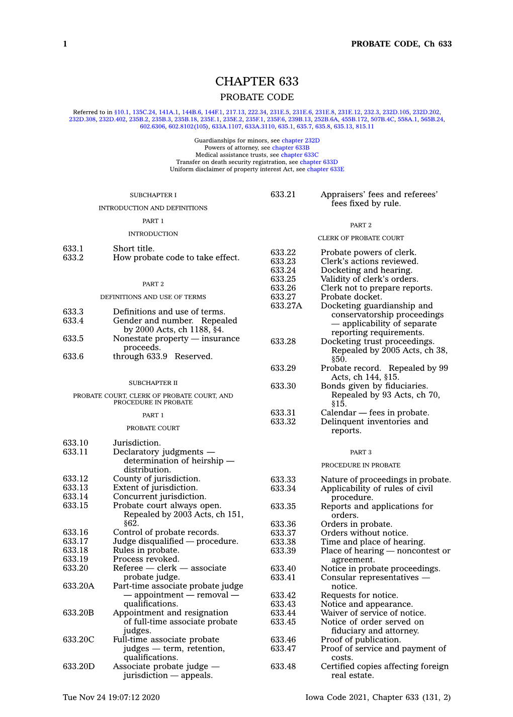 Chapter 633 – Probate Code