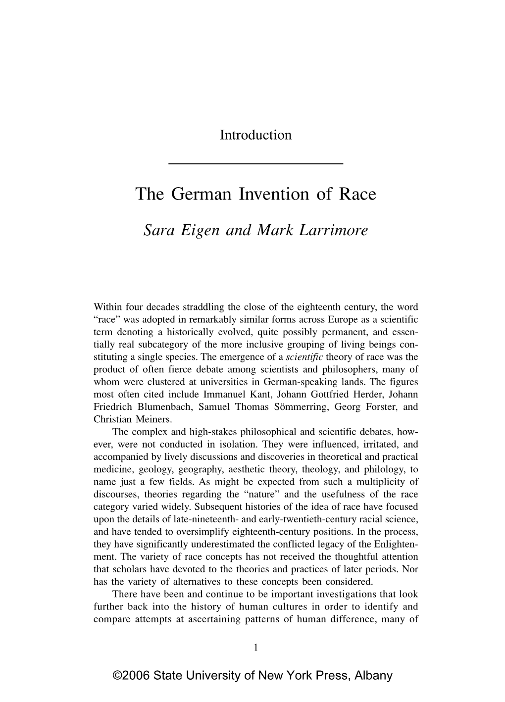 The German Invention of Race