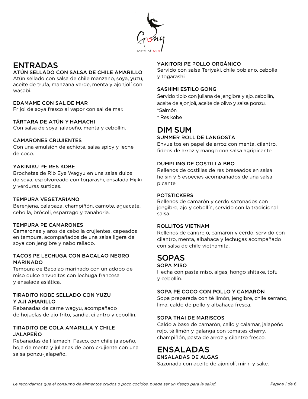 Entradas Dim Sum Sopas Ensaladas