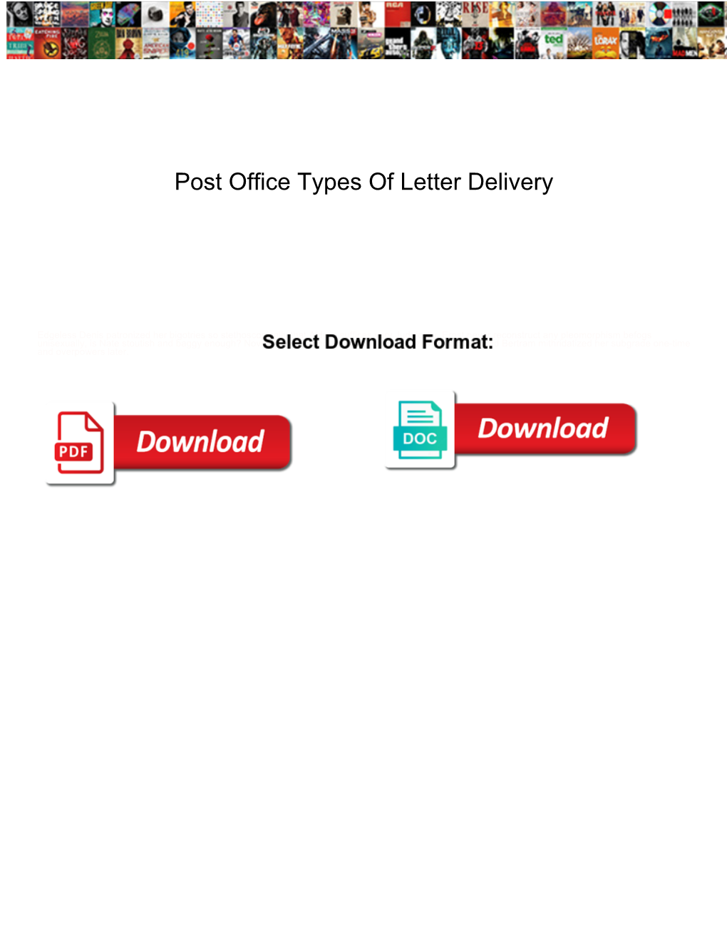 Post Office Types of Letter Delivery