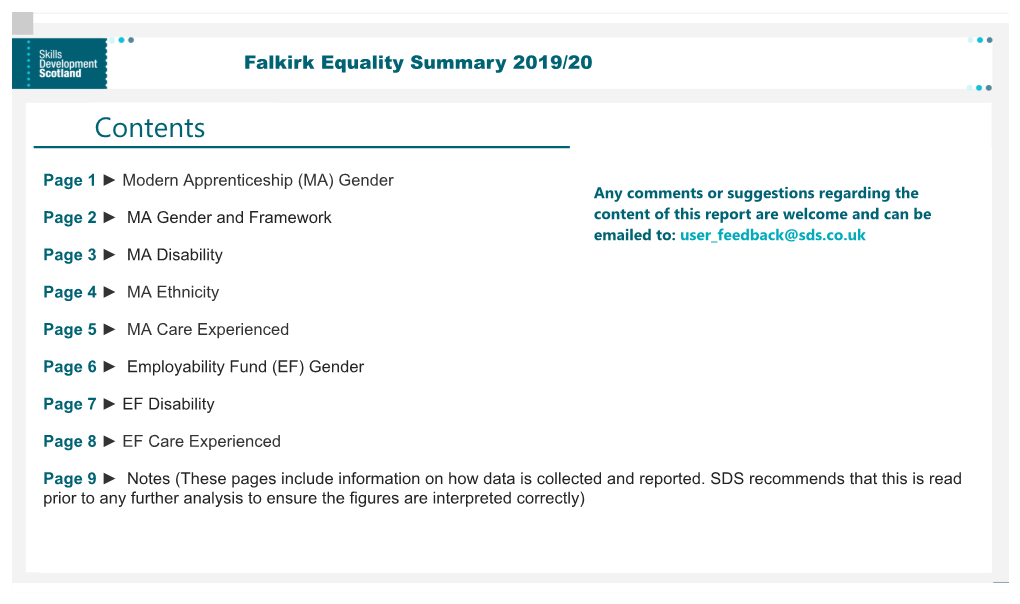 Equality Data in Falkirk in 2019/20