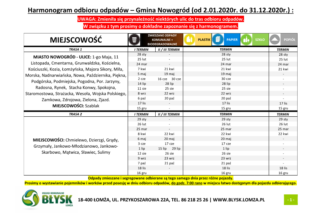 Usługi Komunalne BŁYSK