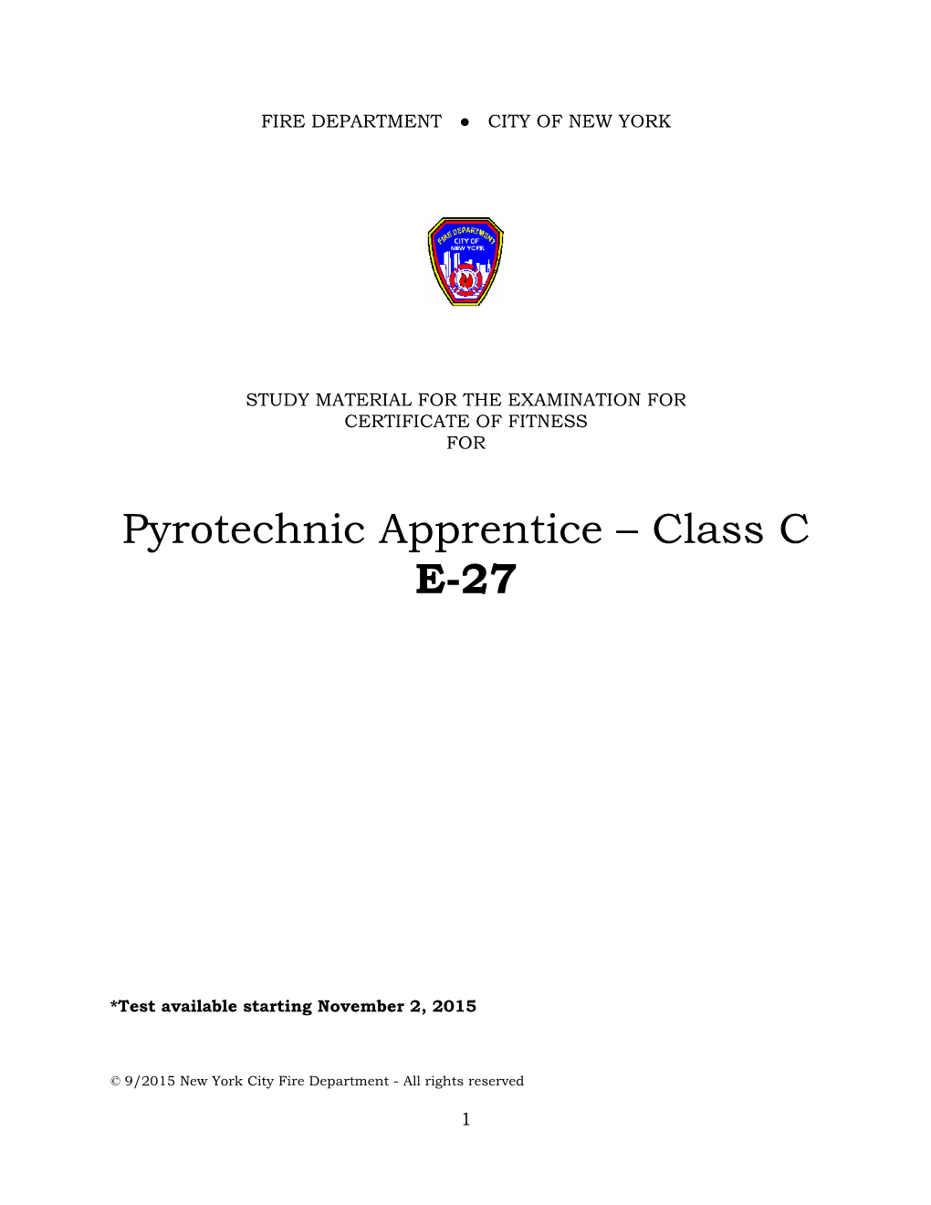 Pyrotechnic Apprentice – Class C E-27