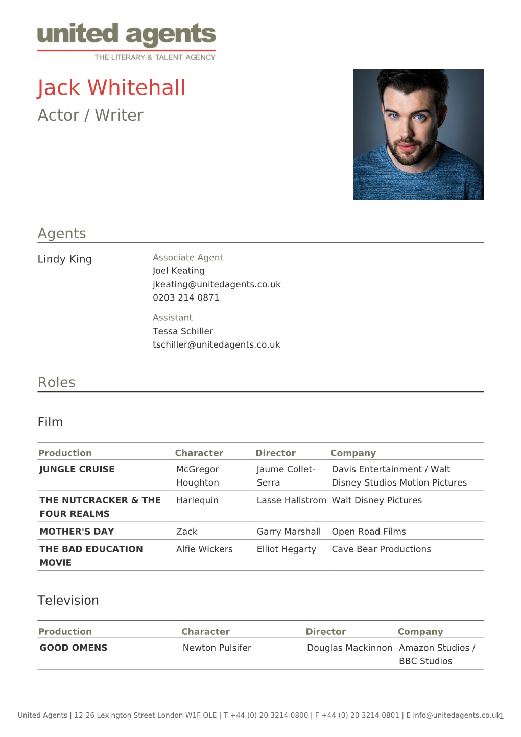 Jack Whitehall Actor / Writer