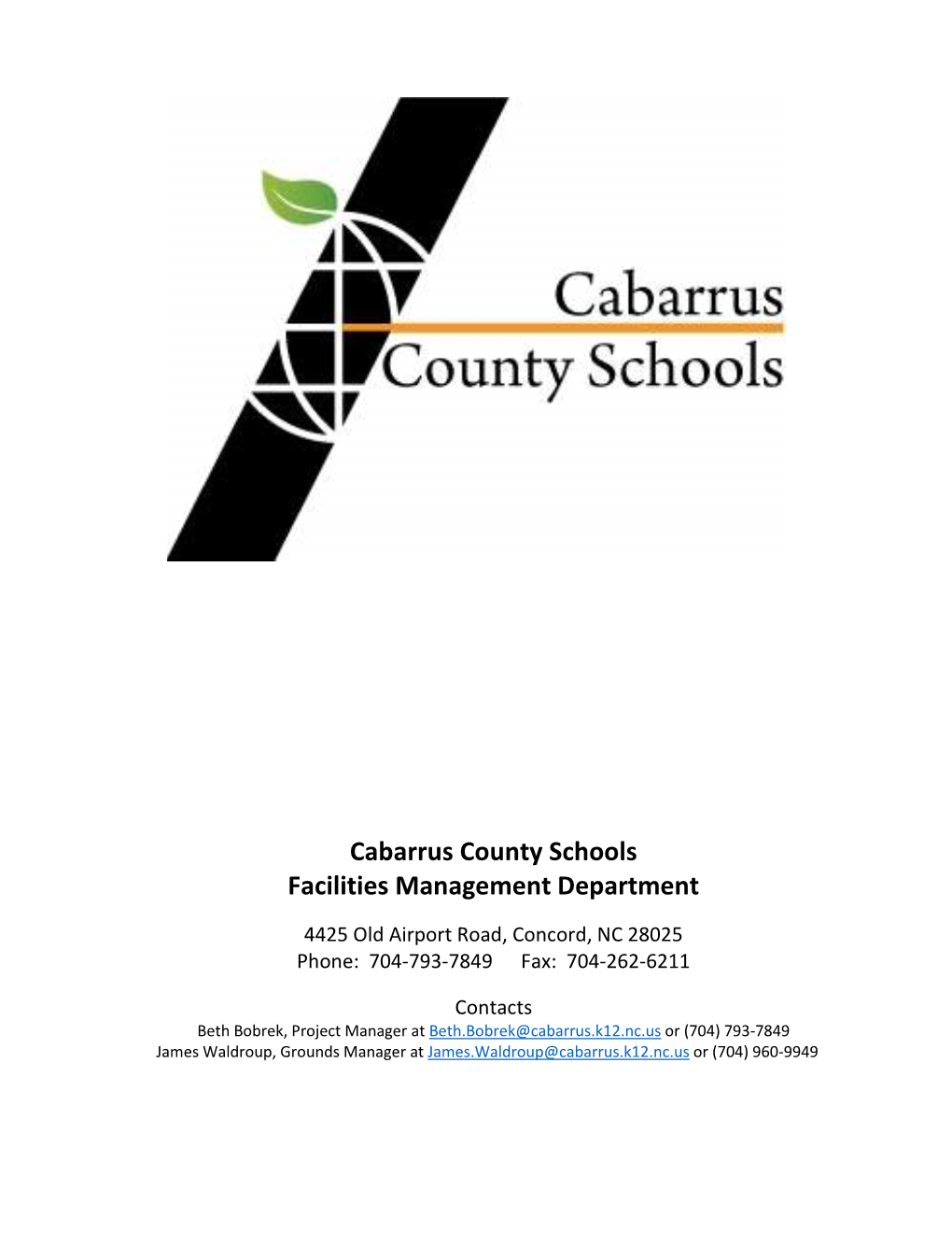 Cabarrus County Schools Facilities Management Department