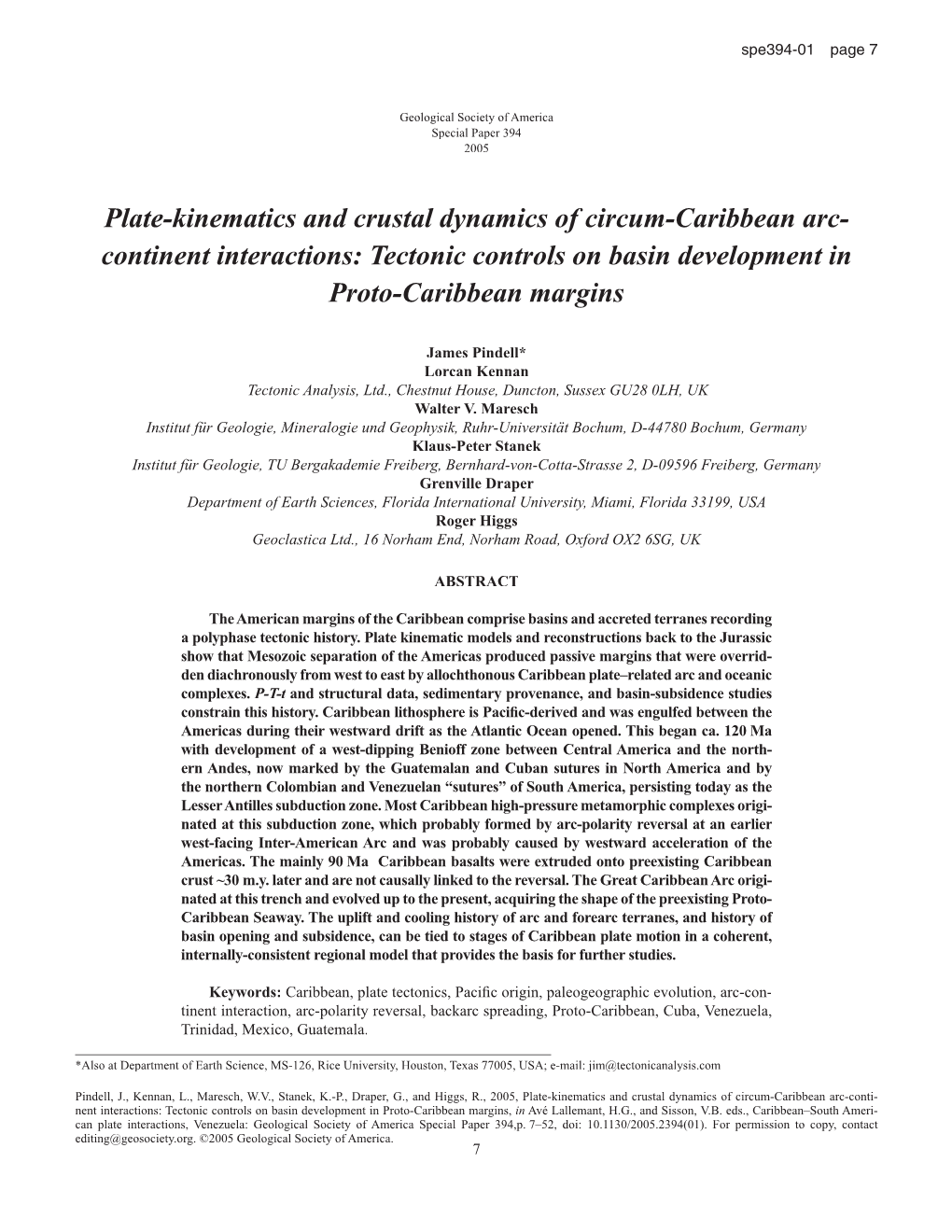 Plate-Kinematics and Crustal Dynamics of Circum-Caribbean Arc- Continent Interactions: Tectonic Controls on Basin Development in Proto-Caribbean Margins