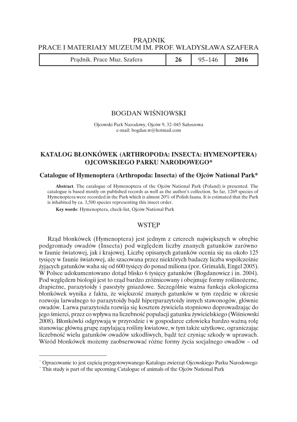 PRĄDNIK PRACE I MATERIAŁY MUZEUM IM. PROF. WŁADYSŁAWA SZAFERA Prądnik