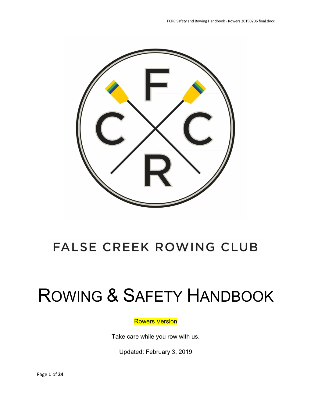 Rowing & Safety Handbook