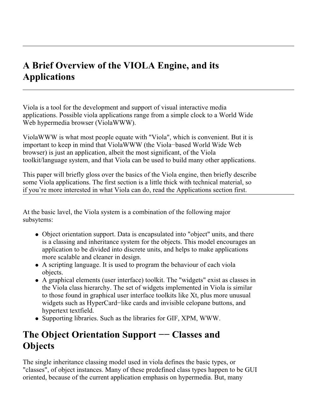 VIOLA Engine, and Its Applications