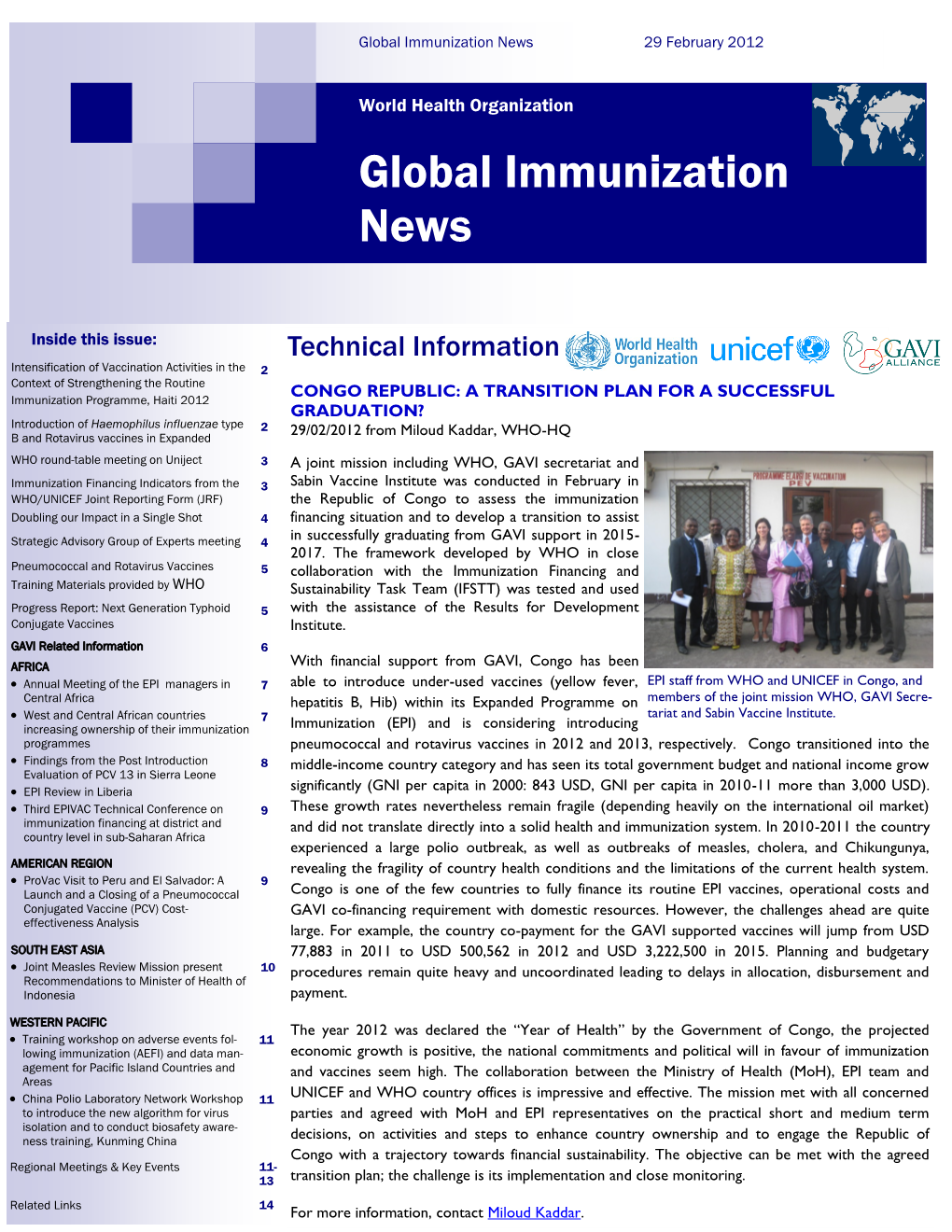 Global Immunization News 29 February 2012