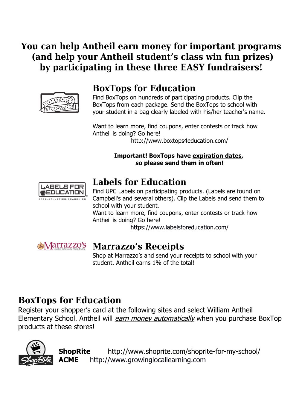You Can Help Antheil Earn Money for Important Programs