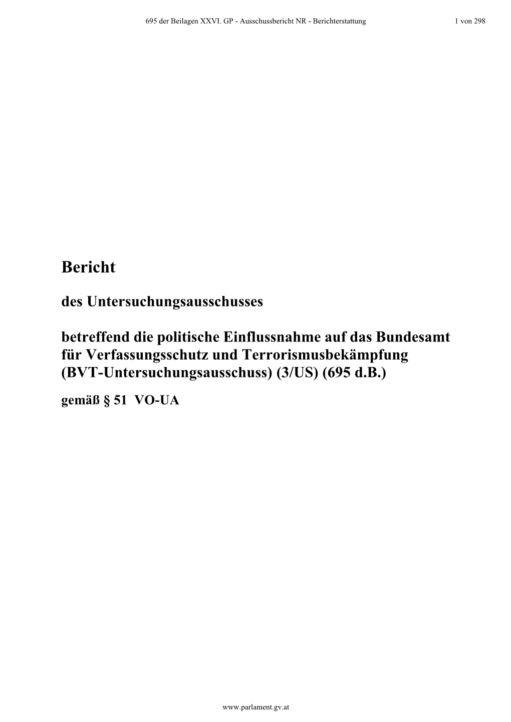 Bericht NR - Berichterstattung 1 Von 298