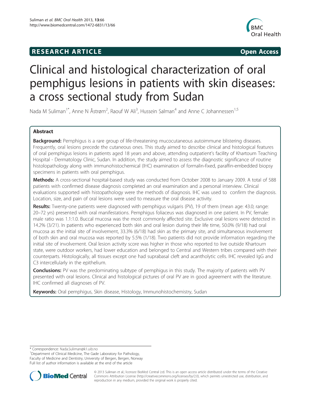 Clinical and Histological Characterization