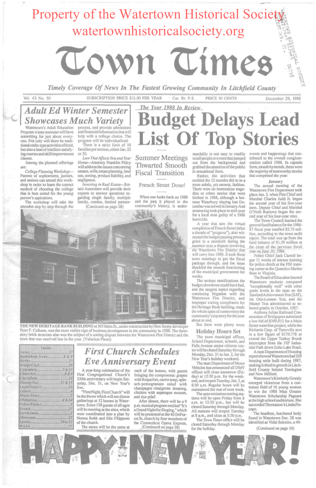 Budget Delays Lead List of Top Stories