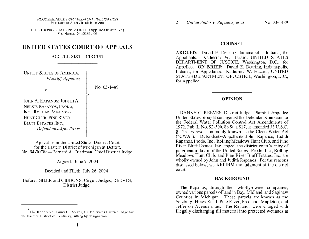 UNITED STATES COURT of APPEALS ARGUED: David E