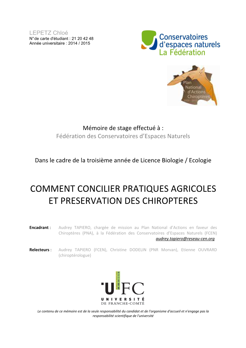 Synthèse Des Actions-Rapport Final