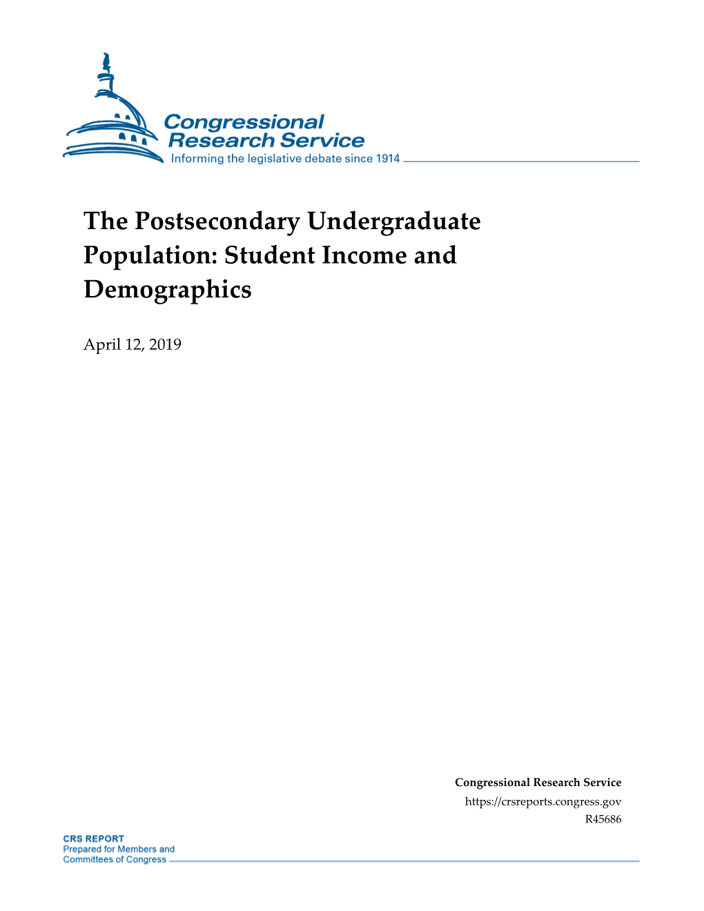 The Postsecondary Undergraduate Population: Student Income and Demographics